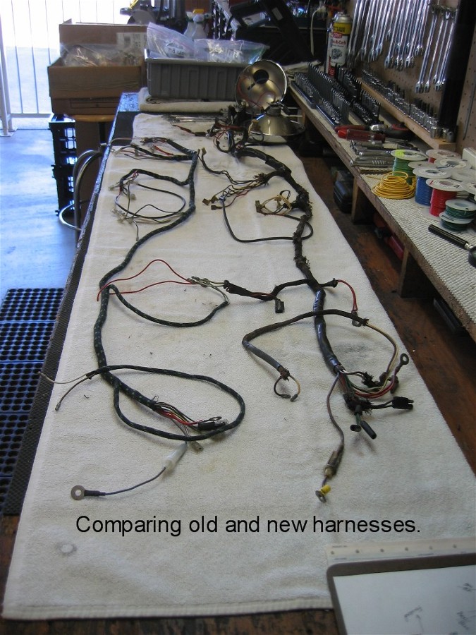 1970 Triumph T120 — old and new parts comparison during restoration