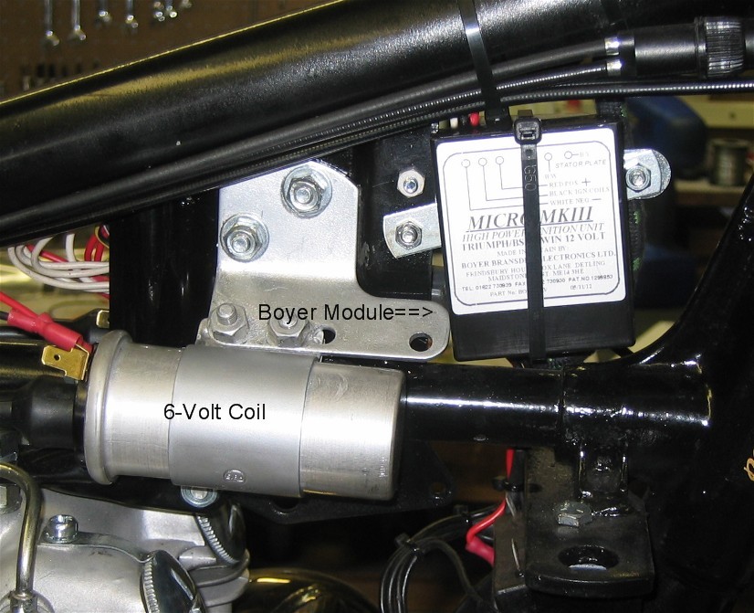 1970 Triumph T120 — Boyer electronic ignition installation, step 2