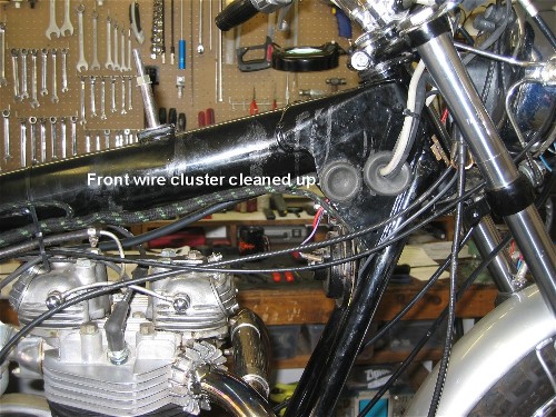 1971 Triumph TR6 — wires cleaned and sorted