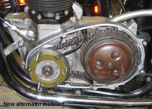 1971 Triumph TR6 — Alton alternator fully installed
